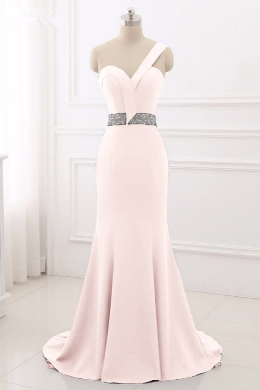 Elegant Royal Blue One-Shoulder Mermaid Prom Dress with Beaded Back Design