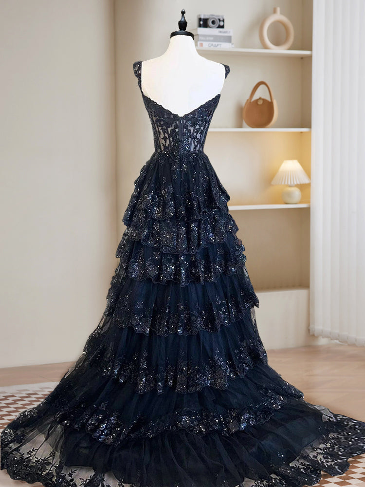 Beautiful Black Sequin Long Prom Dress for Women Formal Occasions Beautiful Black Sequin Long Prom Dress for Women Formal Occasions