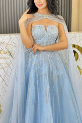Elegant V-Neck Beaded A-Line Sequins Floor-Length Prom Dress for Women