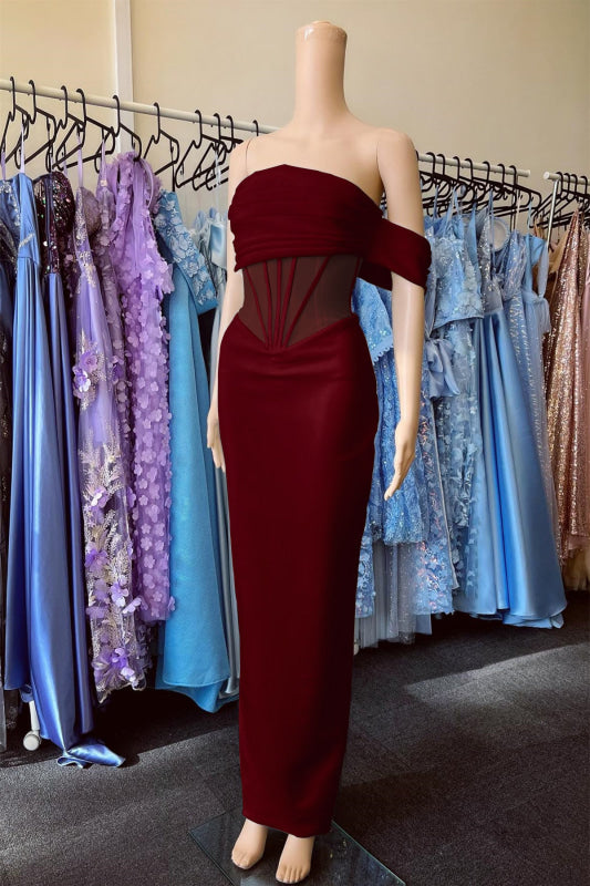Elegant White Off-Shoulder Strapless Pleated Mermaid Prom Dress OD3687