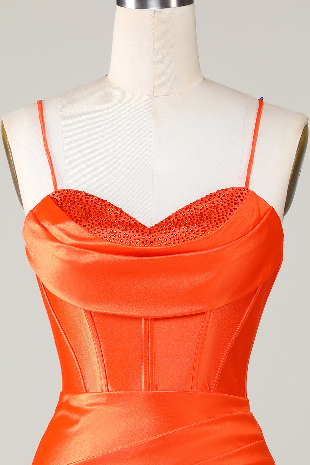 Orange Sparkly Beaded Corset Tight Short Homecoming Dress – Perfect Party