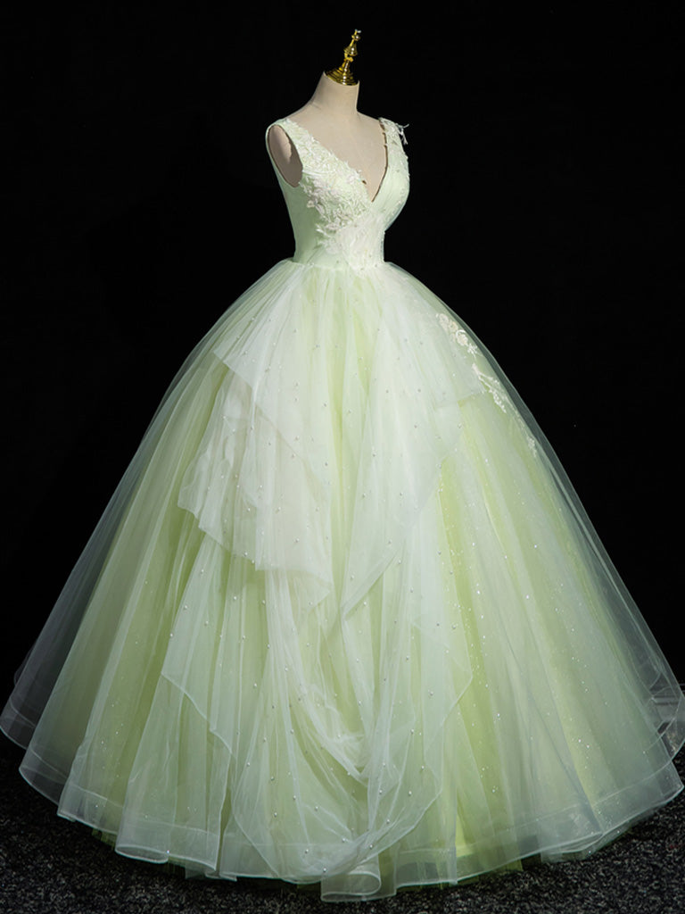 Daffodil V-neck Ball Gown Quinceanera Dress Sweet 16 Dress - DollyGown