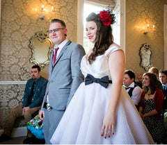 1950s Plus Size Vintage Polka Dot Short Wedding Dress,20111660 - DollyGown