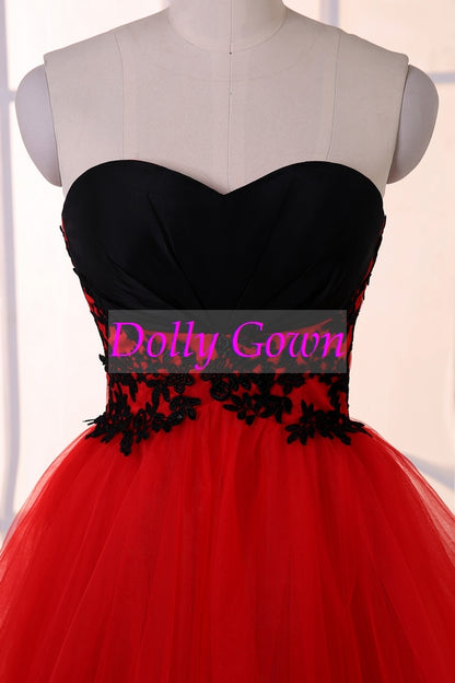 Red Short Prom Dress Teenager Prom Dress Strapless Prom Dress 2021 Short Formal Dress,18032805-Dolly Gown