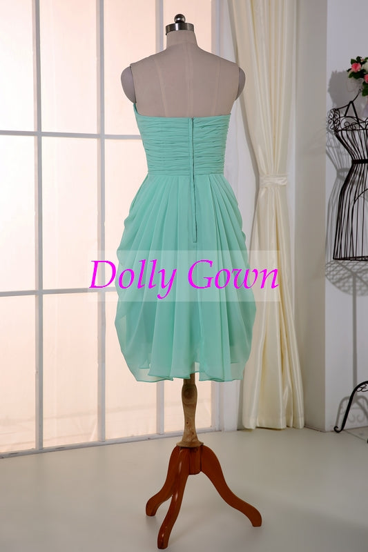 Mint Short Summer Strapless Chiffon Bridesmaid Dresses Mint Short Summer Strapless Chiffon Bridesmaid Dresses
