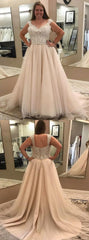 2019 Plus Size Cap Sleeves Wedding Dress with Delicate Lace Beading Top ,GDC1137-Dolly Gown