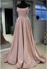 2021 Backless Sparkly Spaghetti Straps Side Slits Prom Dress with Pockets,20081611-Dolly Gown