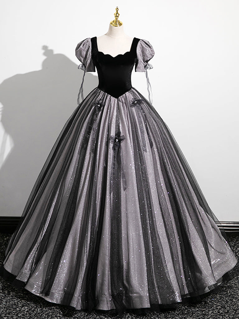 Black Ball Gown Applique Sequin Prom Dresses Evening Quinceanera Dress –  Laurafashionshop