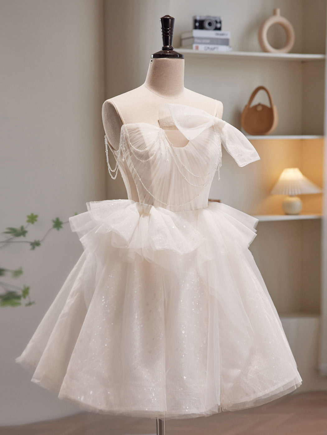 Sweet Strapless White Short Homecoming Dress  - DollyGown