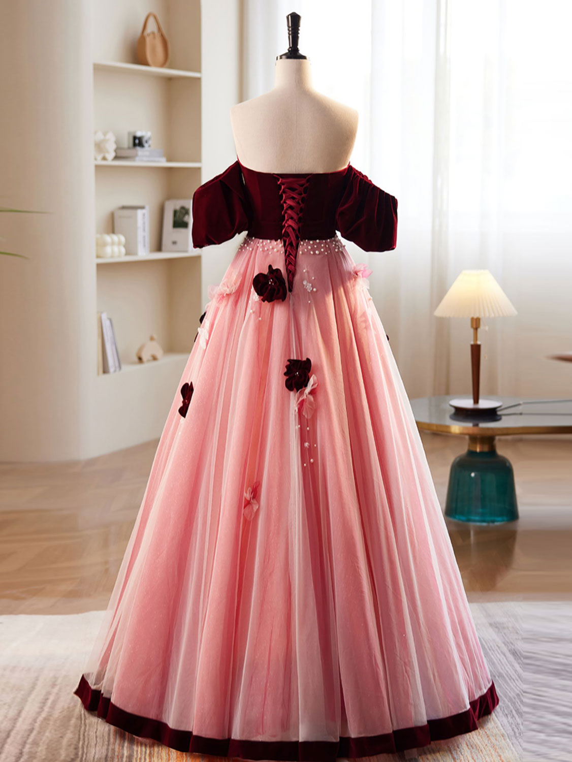 dark pink color dress Strapless Hot Pink Satin Long Prom Dress, Hot Pink Formal Graduation E abcprom