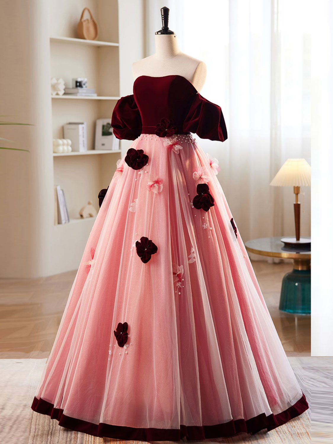 Sweet Occasion Peach Pink Off The Shoulder A-line Prom Dress Sweet Occasion Peach Pink Off The Shoulder A-line Prom Dress