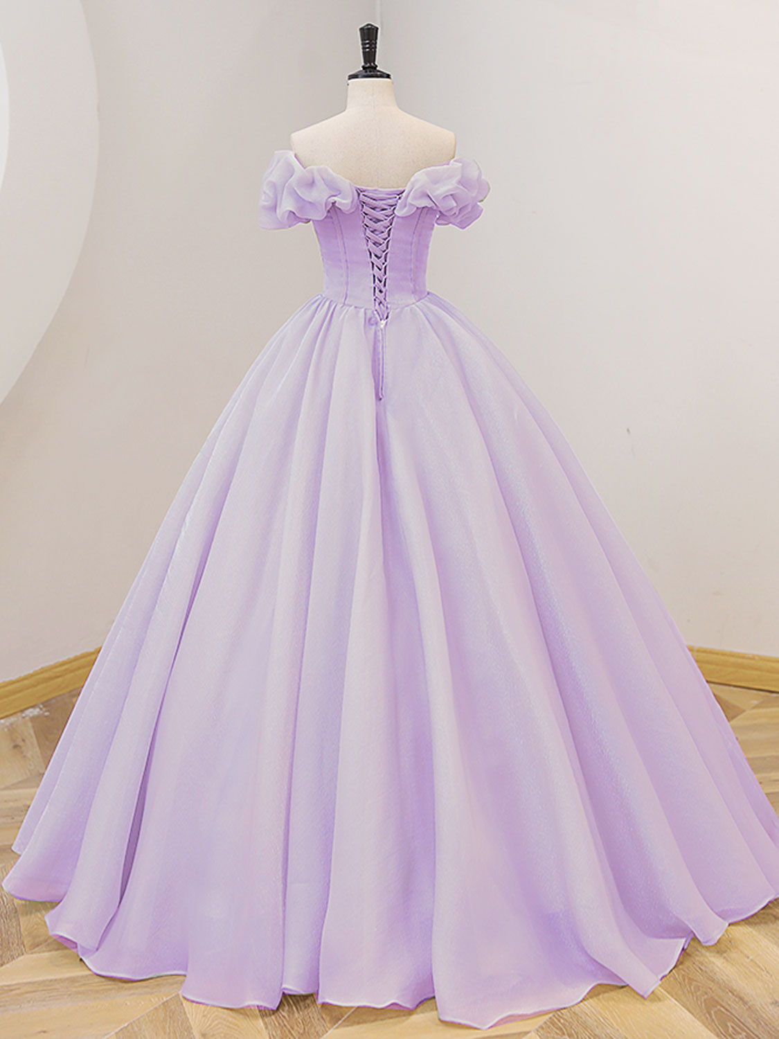 Lilac Off The Shoulder Disney Princess Ball Gown Quinceanera Dress - DollyGown