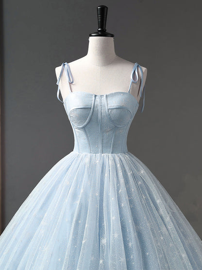 Light Blue Ball Gown Corset Prom Dress Quinceanera Dress - DollyGown