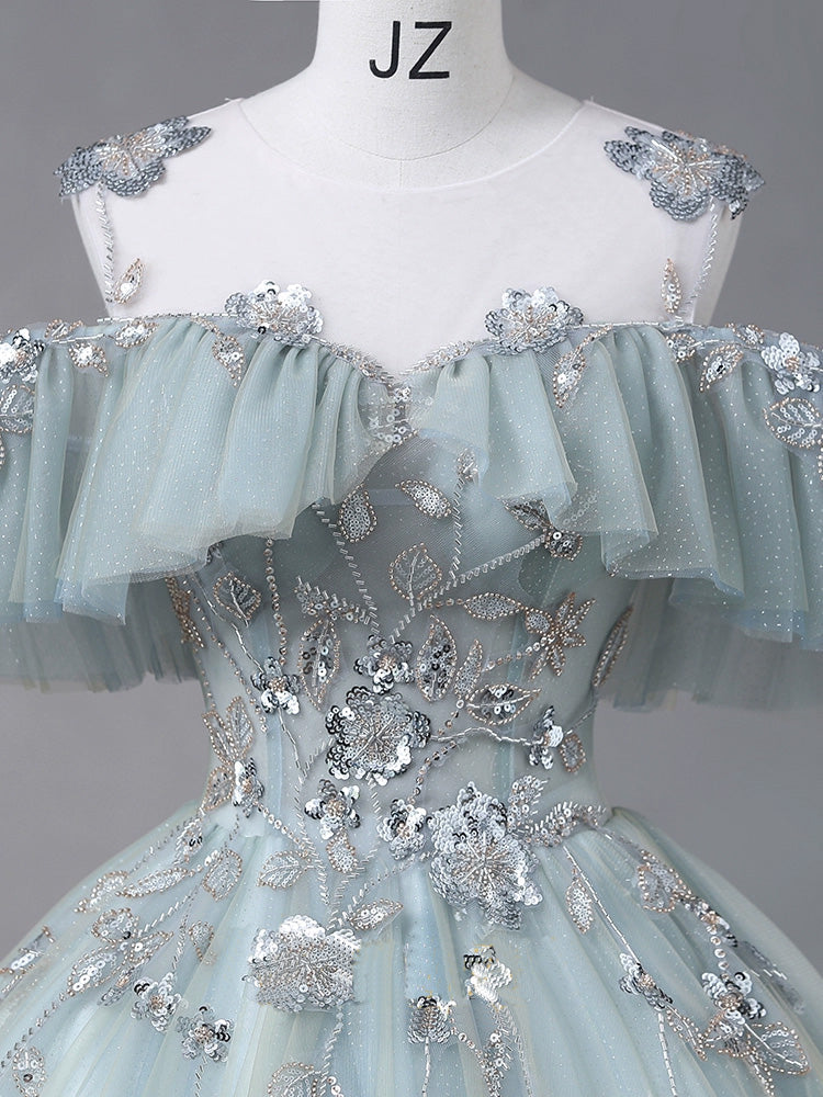 Dusty Blue Ball Gown Off The Shoulder Sweet 16 Dress Dusty Blue Ball Gown Off The Shoulder Sweet 16 Dress