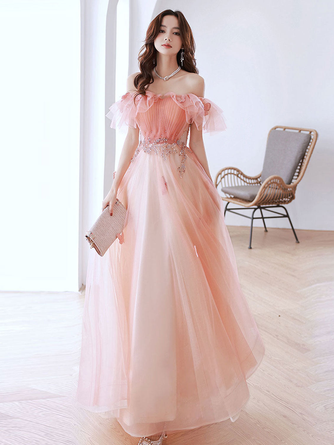 Princess Sweet 16 Dress Sweetheart Neck Tulle Long Prom Dress DTP58 –  DressTok.co.uk