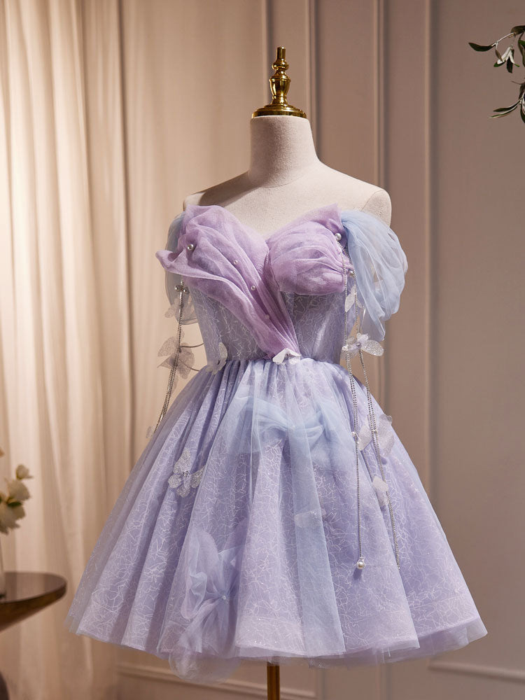 Adorable Lavender Sweetheart Short Homecoming Dress 8th Grade Dance Dress - DollyGown