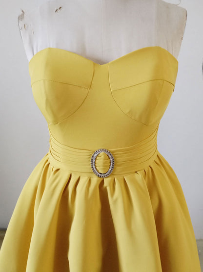 Vestido amarillo tul strapless – OH MY! STORE