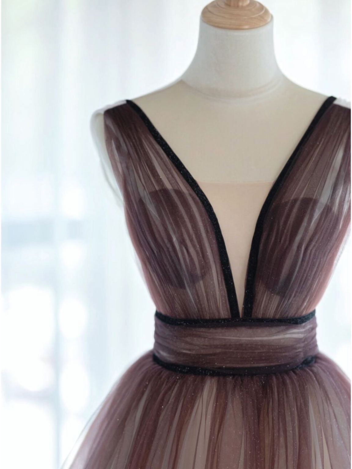 Plunge V Neck Tulle Romantic Formal Dress Ombre Prom Dress Plunge V Neck Tulle Romantic Formal Dress Ombre Prom Dress
