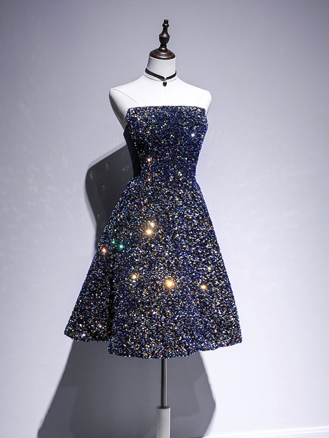 Navy Blue Sparkly Sequins 8th Grade Formal Homecoming Dress Graduation Dress Navy Blue Sparkly Sequins 8th Grade Formal Homecoming Dress Graduation Dress