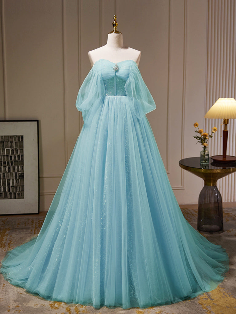 Lime Green Romantic See Through Tulle Ball Gown Prom Dress Formal Dress - DollyGown