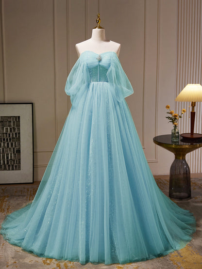 Lime Green Romantic See Through Tulle Ball Gown Prom Dress Formal Dress - DollyGown