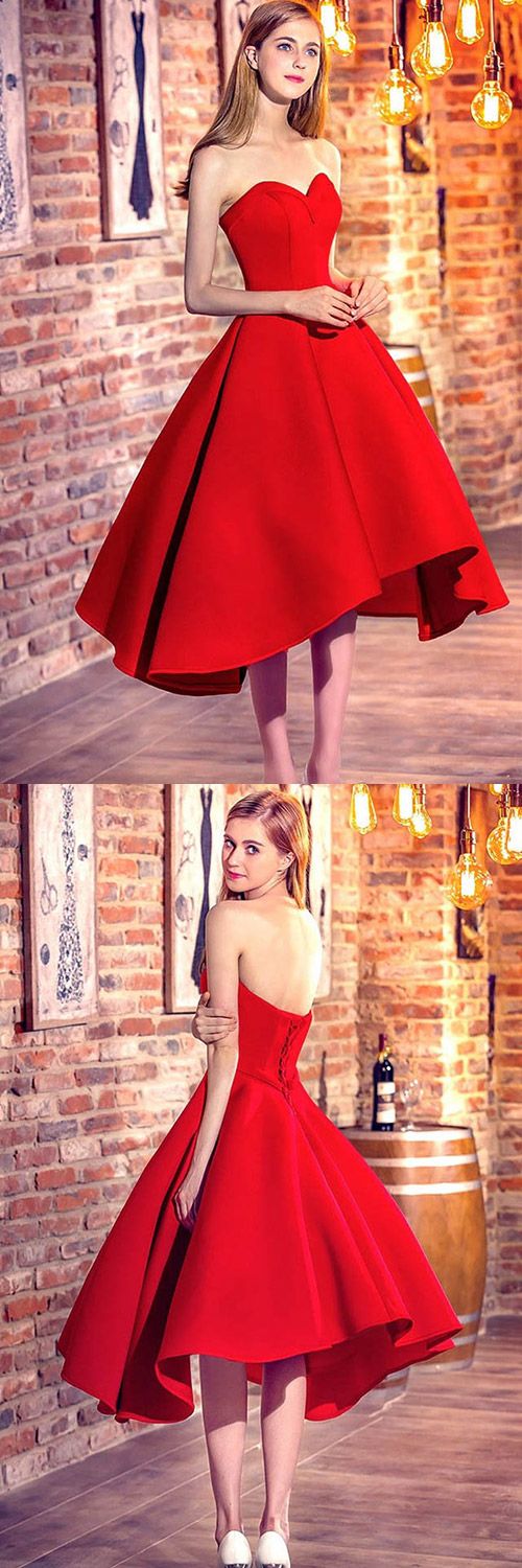 2023 Red Sweetheart High Low Homecoming Dress/Prom Dress for Freshman 2023 Red Sweetheart High Low Homecoming Dress/Prom Dress for Freshman