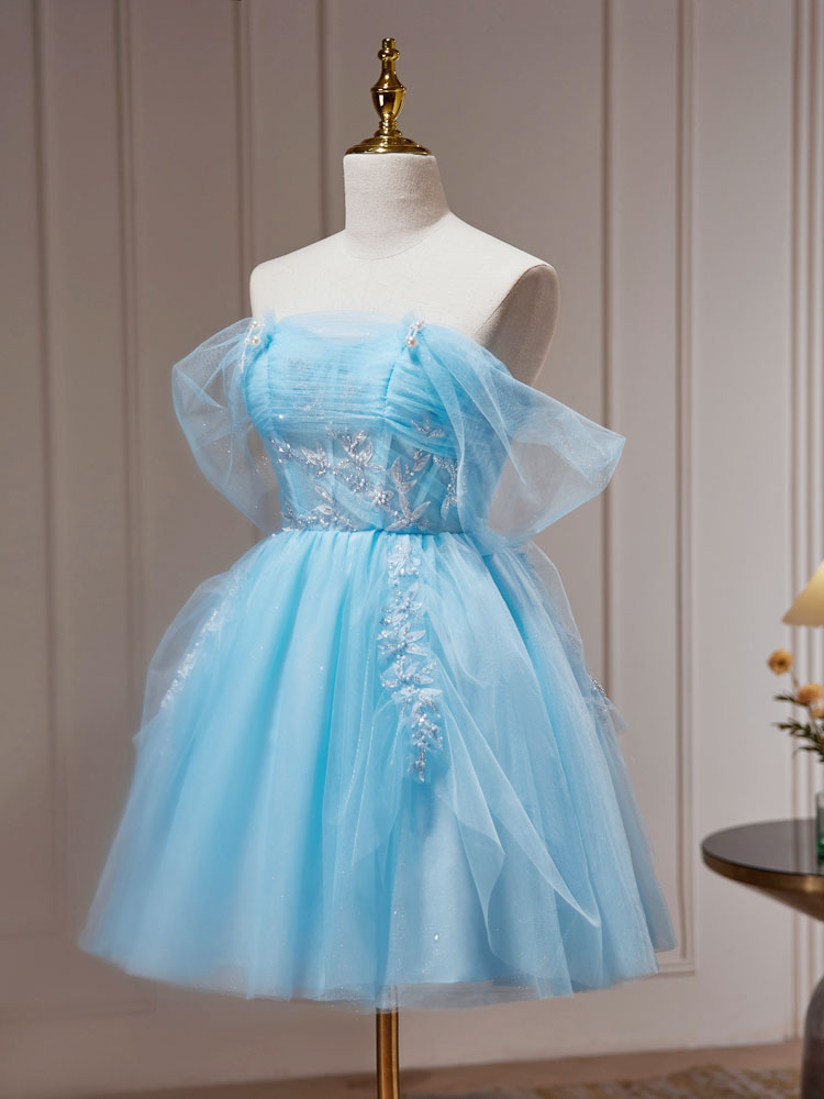 Light Blue Sheer Short Juniors Homecoming Dress Graudation Dress Light Blue Sheer Short Juniors Homecoming Dress Graudation Dress