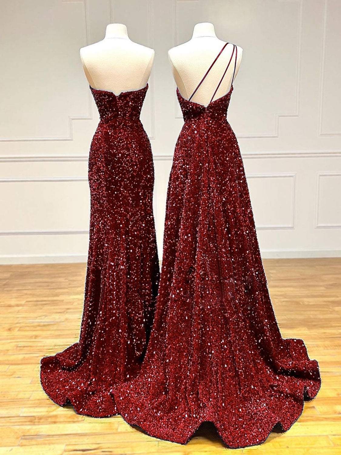 Unique Velvet Sequin Mermaid Burgundy Long Prom Dress | Formal Evening Dress Unique Velvet Sequin Mermaid Burgundy Long Prom Dress | Formal Evening Dress