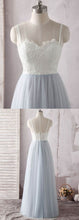 A line Tulle White Lace Top Long Sweetheart Neck Prom Dress,GDC1151-Dolly Gown