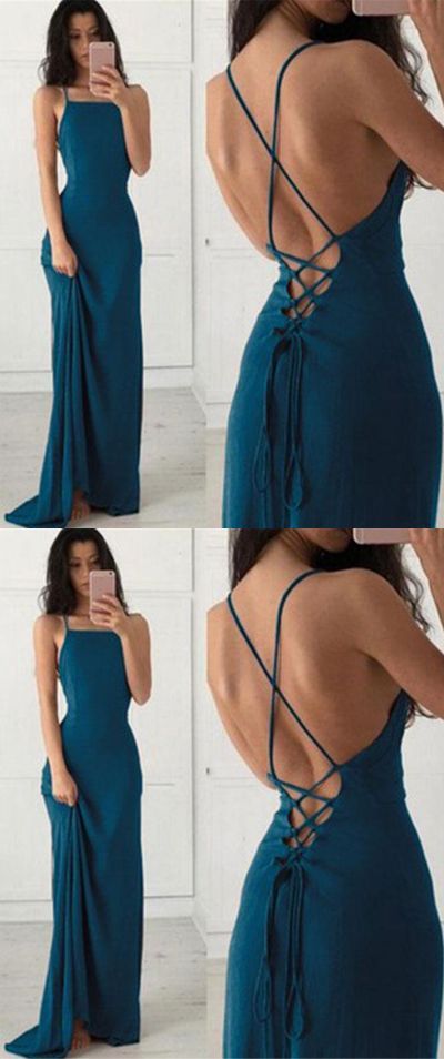 Backless Teal Green Simple Prom Dress For Teens,GDC1285-Dolly Gown