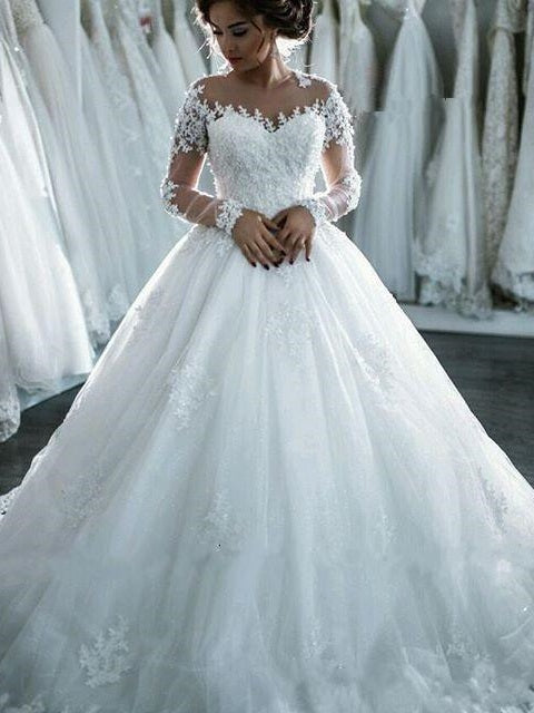 Ball Gown Wedding Dresses with Sleeves Long Sleeve Wedding Dress ...