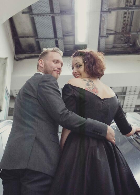 vintage black wedding dress Vintage 1950s Gothic A-Line Wedding Dress, Strapless Lace Gown with Court Train, Applique Embellishments, Built-In Bra, Natural Waist, Black and