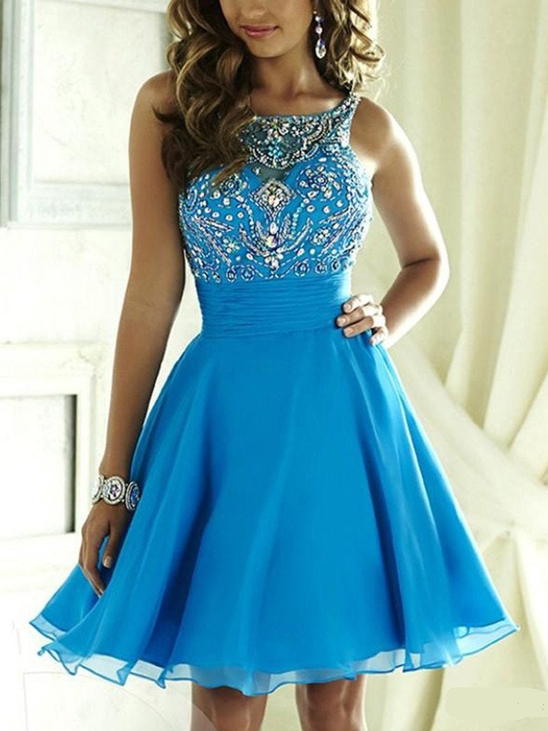 Blue Prom Dress,Short Prom Dress,Short Homecoming Dress,Sweet 16 Dress,MA063-Dolly Gown
