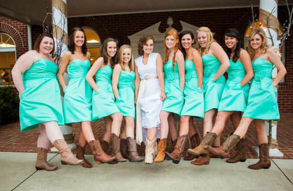 Blue Sweetheart A-line Pockets Short Bridesmaid Dress with Boots,20081808-Dolly Gown