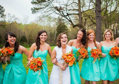 Blue Sweetheart A-line Pockets Short Bridesmaid Dress with Boots,20081808-Dolly Gown