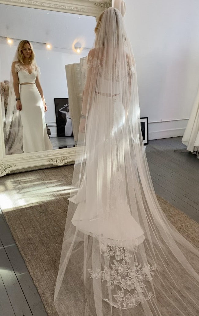 Boho Sheath Two Piece Wedding Skirt and Top - DollyGown