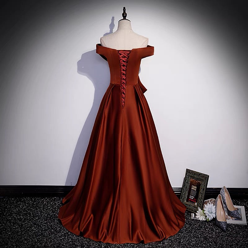 Burgundy 8th Grade Graduation Dress with Big Bow Burgundy 8th Grade Graduation Dress with Big Bow