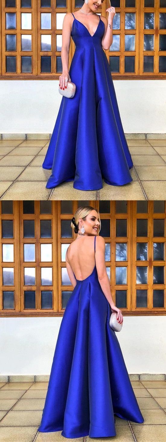 Light Blue Long Off-Shoulder Long Prom Dresses, A-line Satin Formal Party  Gowns With Pockets Slit | Honey Dress