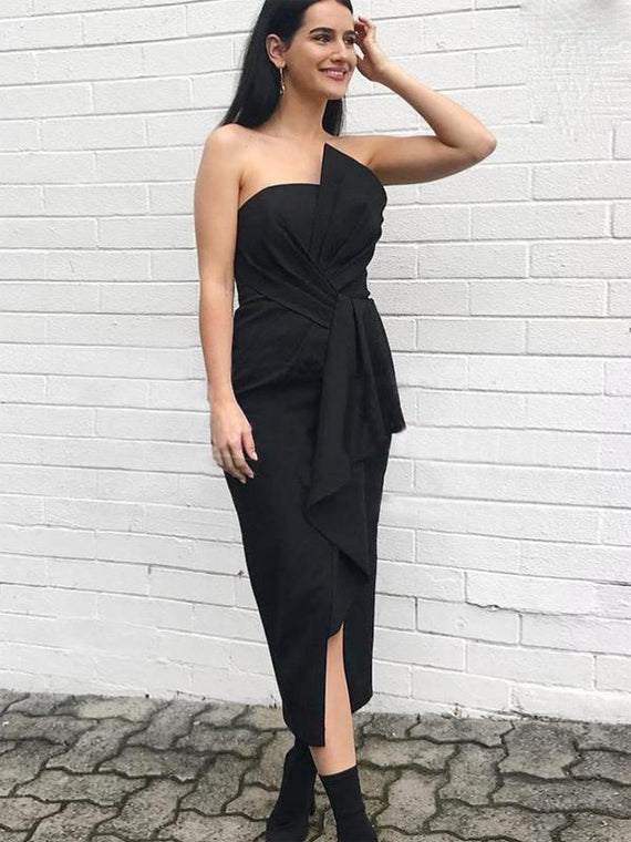 black beach bridesmaid dresses Summer Dresses,Beach Wedding Bridesmaid Dresses-DollyGown Perfect for elegant weddings Season_Fall Blue Moon Fish Company Dress Version:Corset with lining