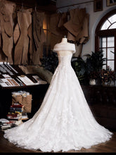 Classy Off The Shoulder Lace Wedding Dress - DollyGown