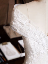 Classy Off The Shoulder Lace Wedding Dress - DollyGown