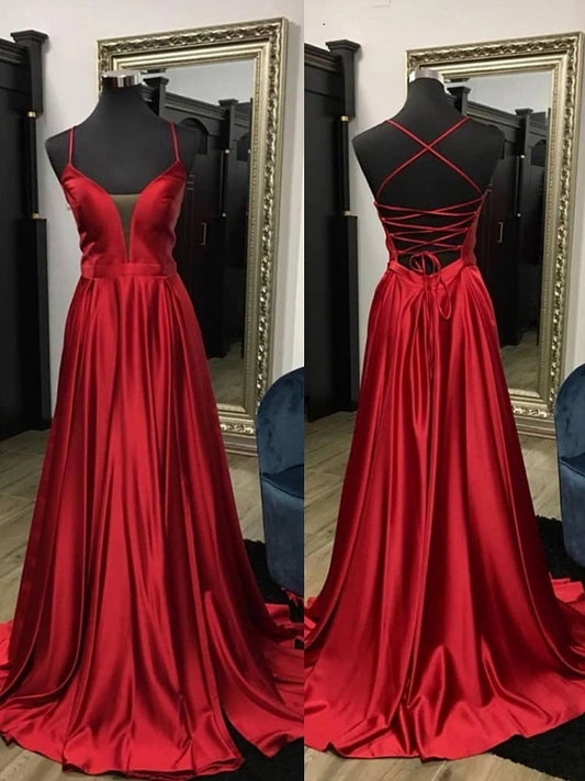 Classy Prom Dress, Red Prom Dress, Backless Prom Dress,20081618-Dolly Gown