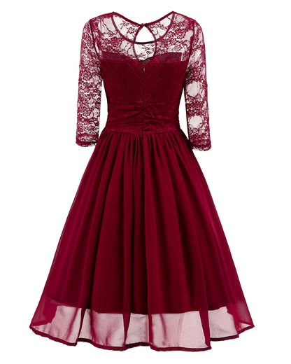 Classy Short Prom Dress with Sleeves,Vintage Prom Dress, Maroon Prom Dress,1581B-Dolly Gown