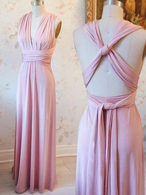 Convertiable Bridesmaid Dress,Pink Bridesmaid Dress,Infinite Bridesmaid Dress,MA185-Dolly Gown