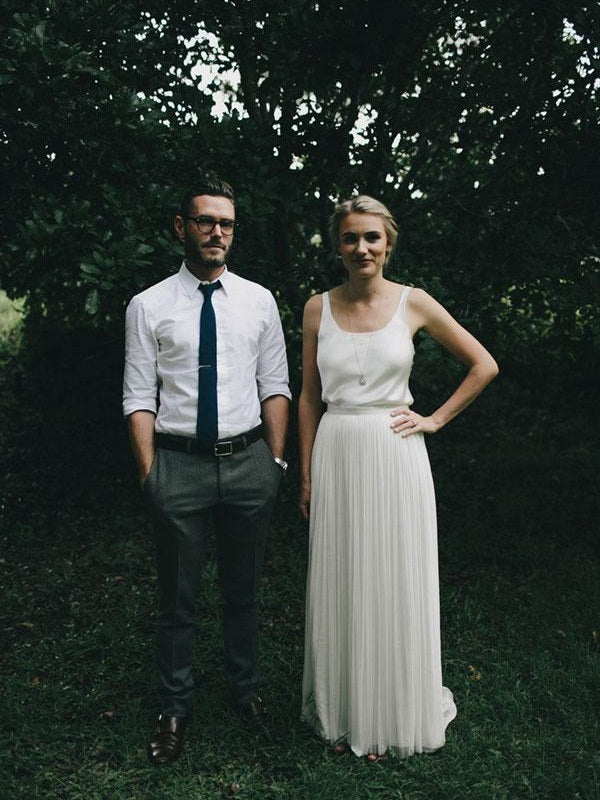 Country Style Casual Two Piece Wedding Dress |Simple Affordable Bridal Separates