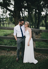 Country Style Casual Two Piece Wedding Dress, Simple Affordable Bridal Separates,20082555-Dolly Gown