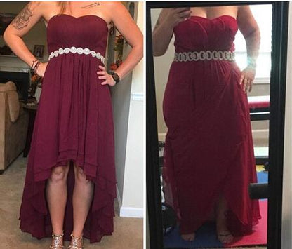 Country Style Hi-Lo Strapless Bridesmaid Dress with Boots,20081635-Dolly Gown