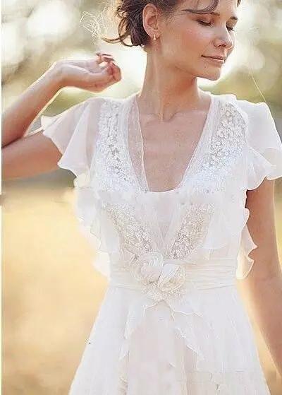 Rustic Style Wedding Dress Boho Chiffon Beach Wedding Dress Rustic Style Wedding Dress Boho Chiffon Beach Wedding Dress