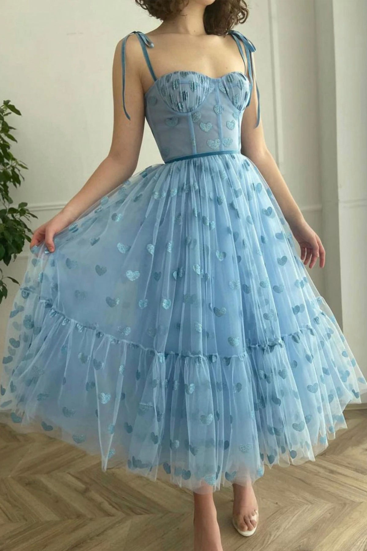 Cute Ice Blue Tea Length Prom Dress Senior Graduation Dress Cute Ice Blue Tea Length Prom Dress Senior Graduation Dress