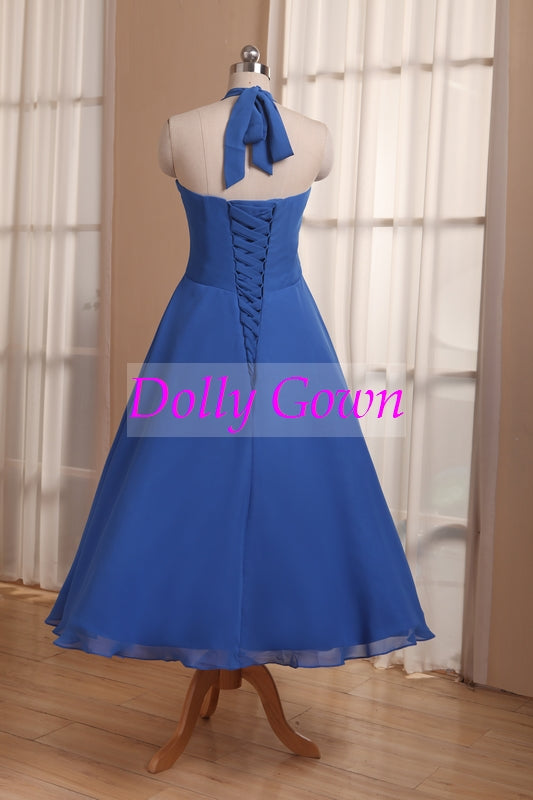 Royal Blue Tea Length 50s Style Vintage 1950s bridesmaid dresses Royal Blue Tea Length 50s Style Vintage 1950s bridesmaid dresses